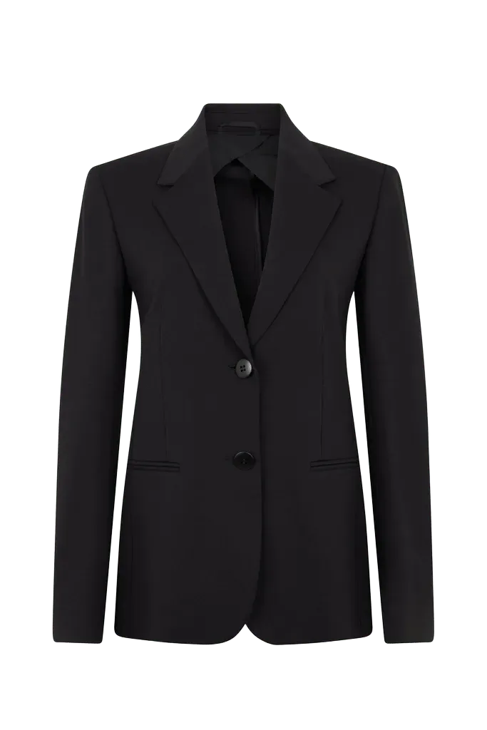 Max Mara Studio Single-Breasted Blazer — Black