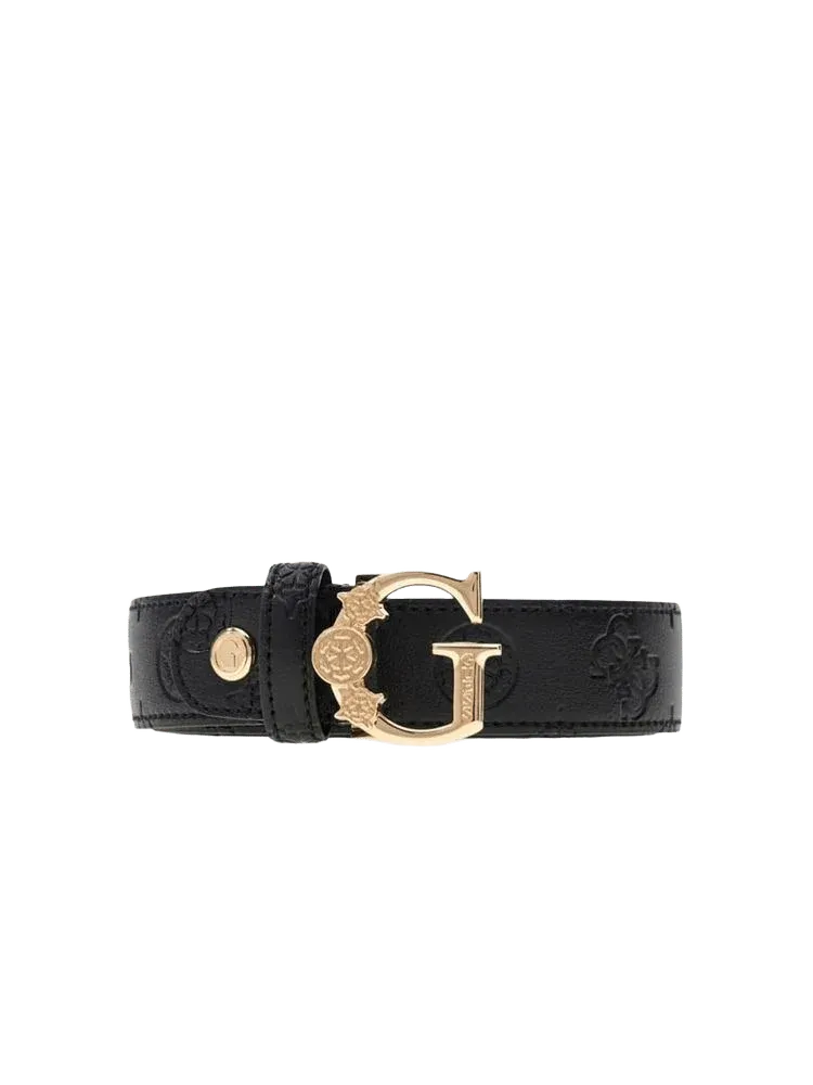 Guess Logo Embossed Belt — Black