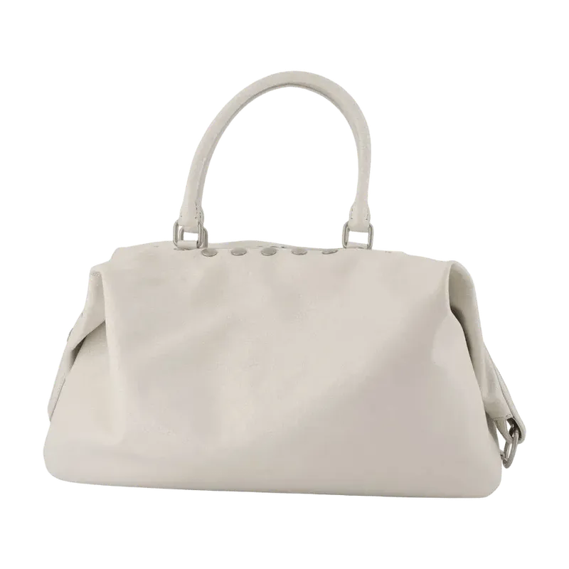 Margesherwood Dumpling Stud Top Handle Bag — White
