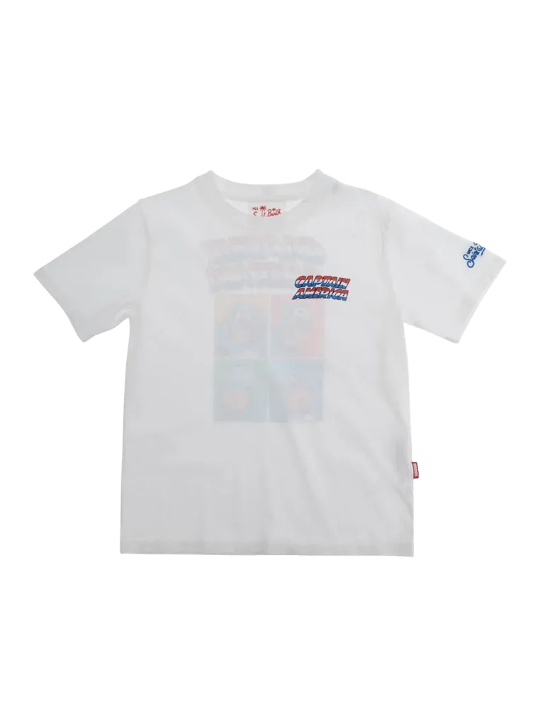 Mc2 Saint Barth Face Print Graphic T-Shirt — White
