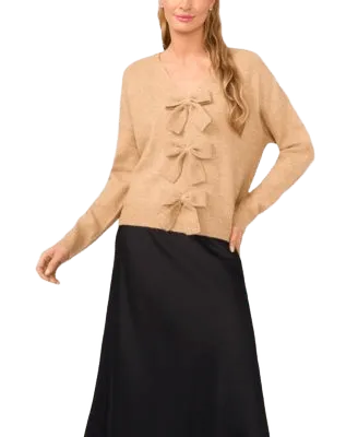 Women's Bow Detail V-Neck Sweater