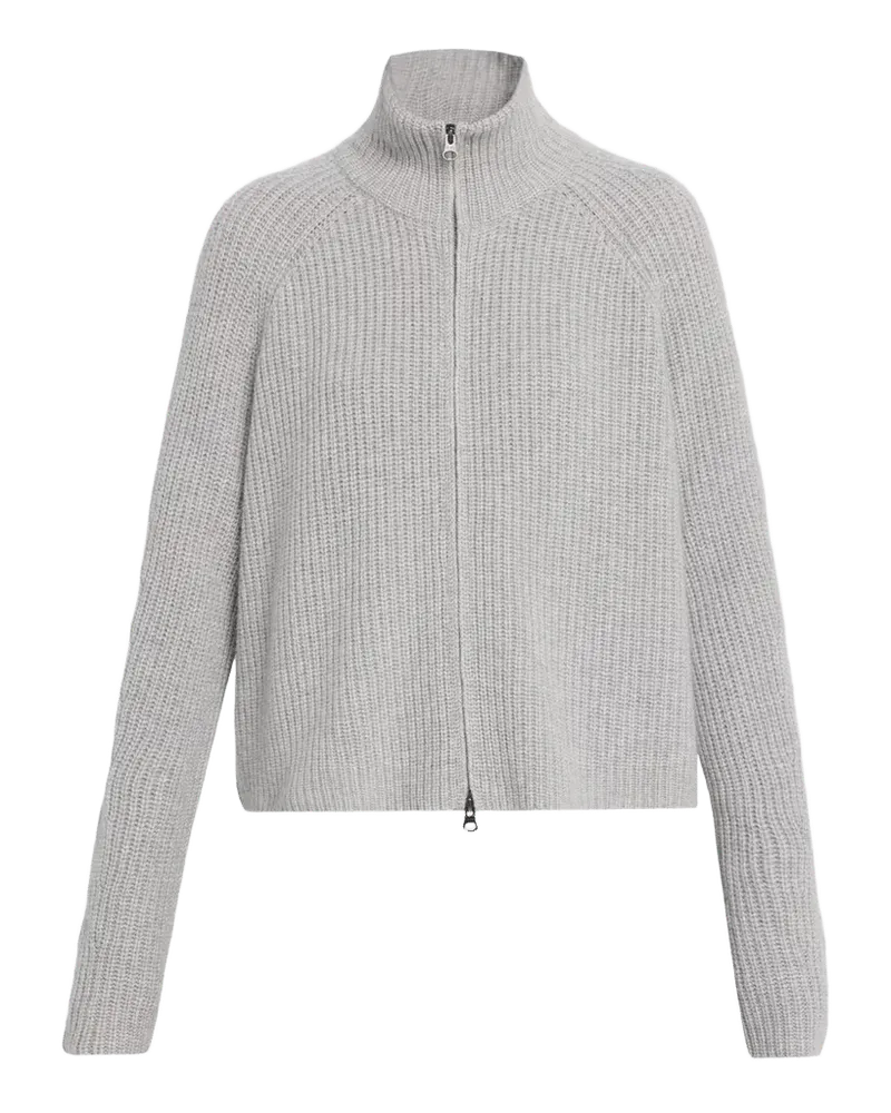 Sadie Cashmere Rib Zip Cardigan