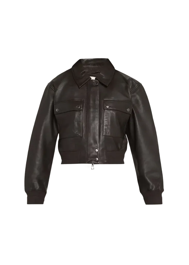 Clotilde Leather Bomber Jacket
