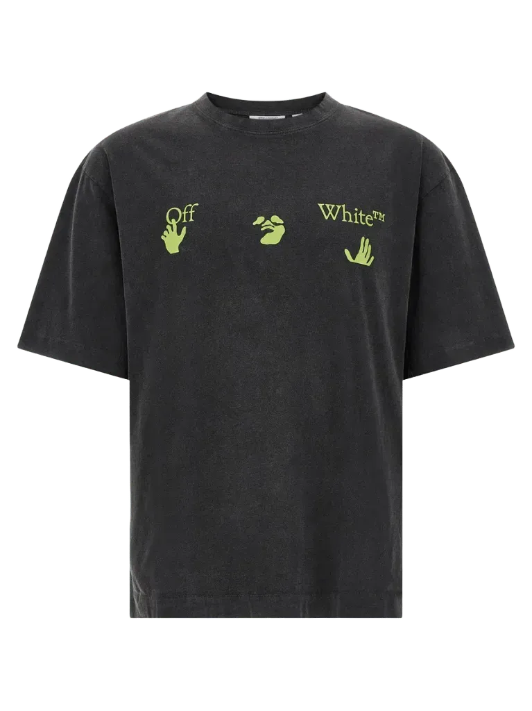 Off-White Logo-Print Cotton T-Shirt — Black
