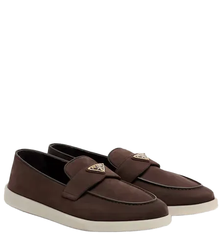 Suede penny loafers