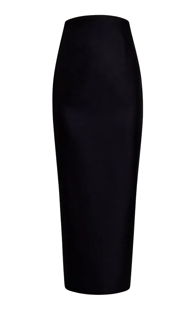 Satrina High-Rise Wool-Silk Maxi Skirt