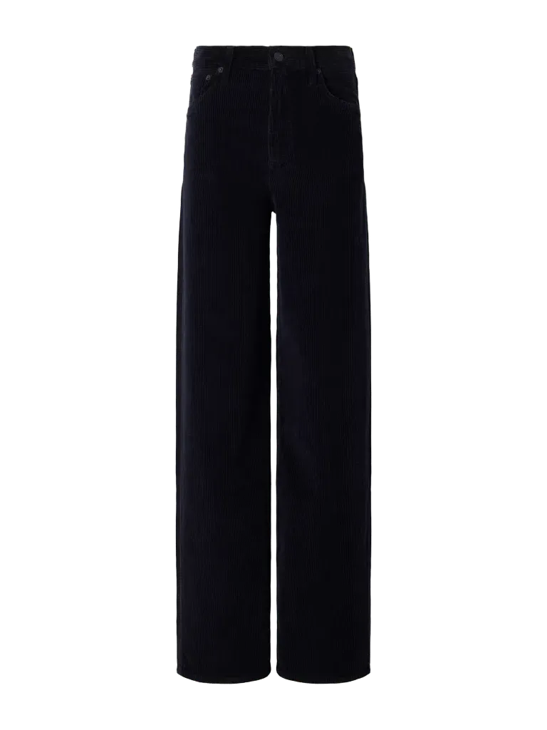Ren cotton-corduroy high-waist wide-leg pants