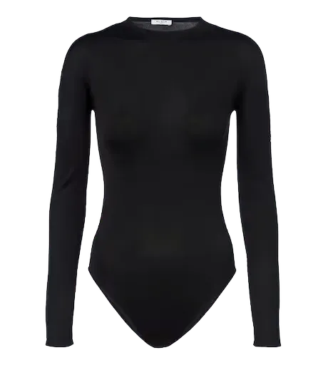 Silk-blend jersey bodysuit