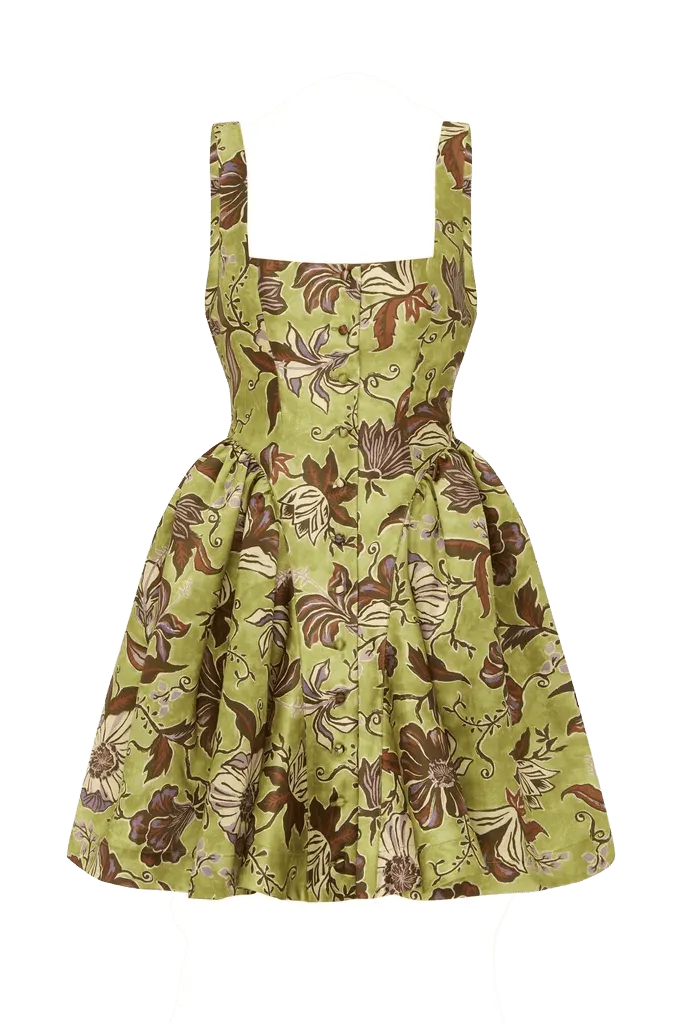 Citron Flounce Mini Dress