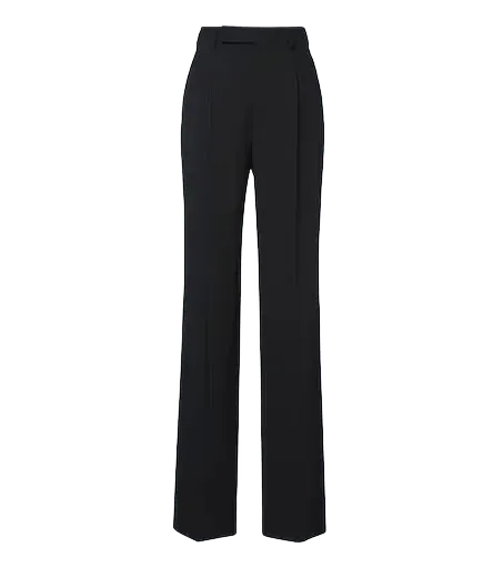 Pinstripe wool-blend straight pants