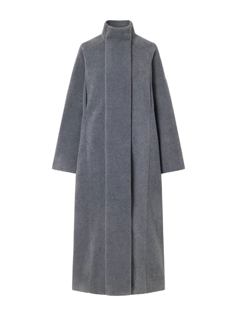High-collar fleece coat