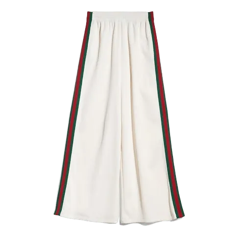 Rib cotton jersey leisure pants with Web