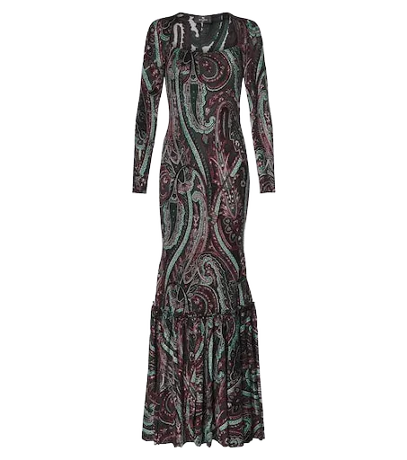 Paisley jersey and chenille gown