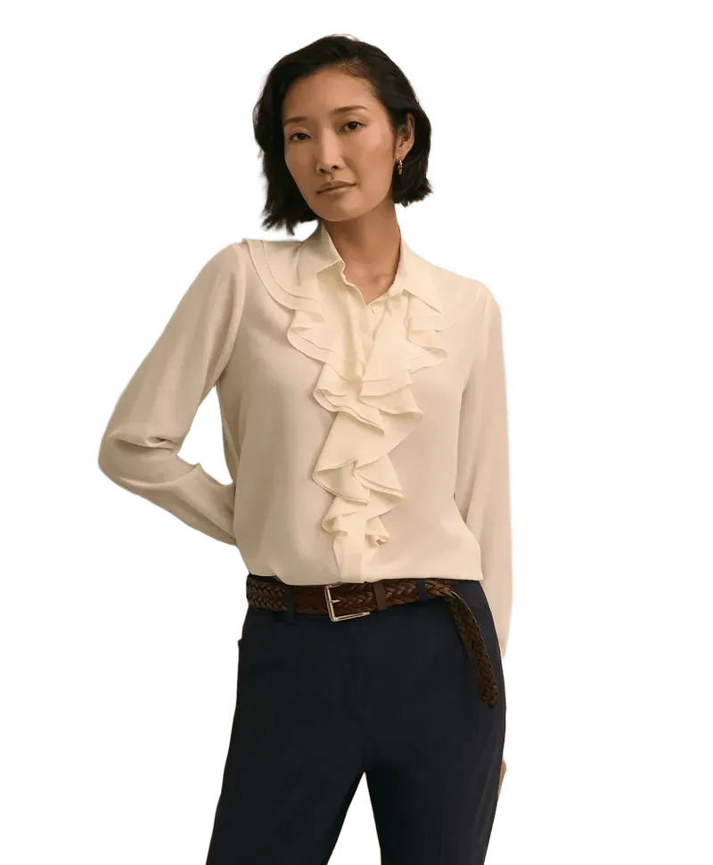 Silk Ruffle-Detail Blouse