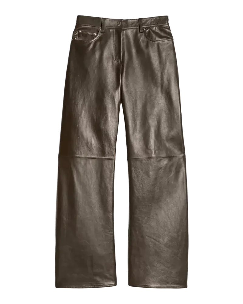 Relaxed Leather Bootcut Pants