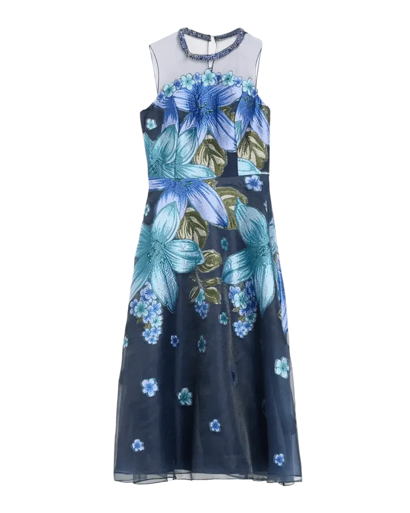 Floral Organza Jacquard Midi Dress
