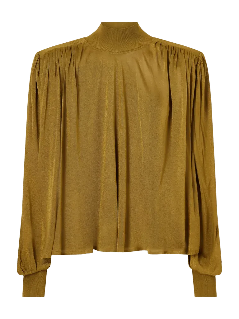 Ethel gathered stretch-knit blouse
