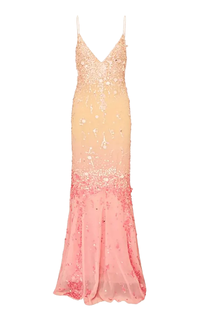 Loribelle Sequined Chiffon Maxi Dress