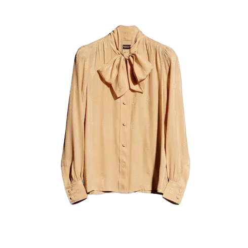 Interlocking G chain silk jacquard shirt