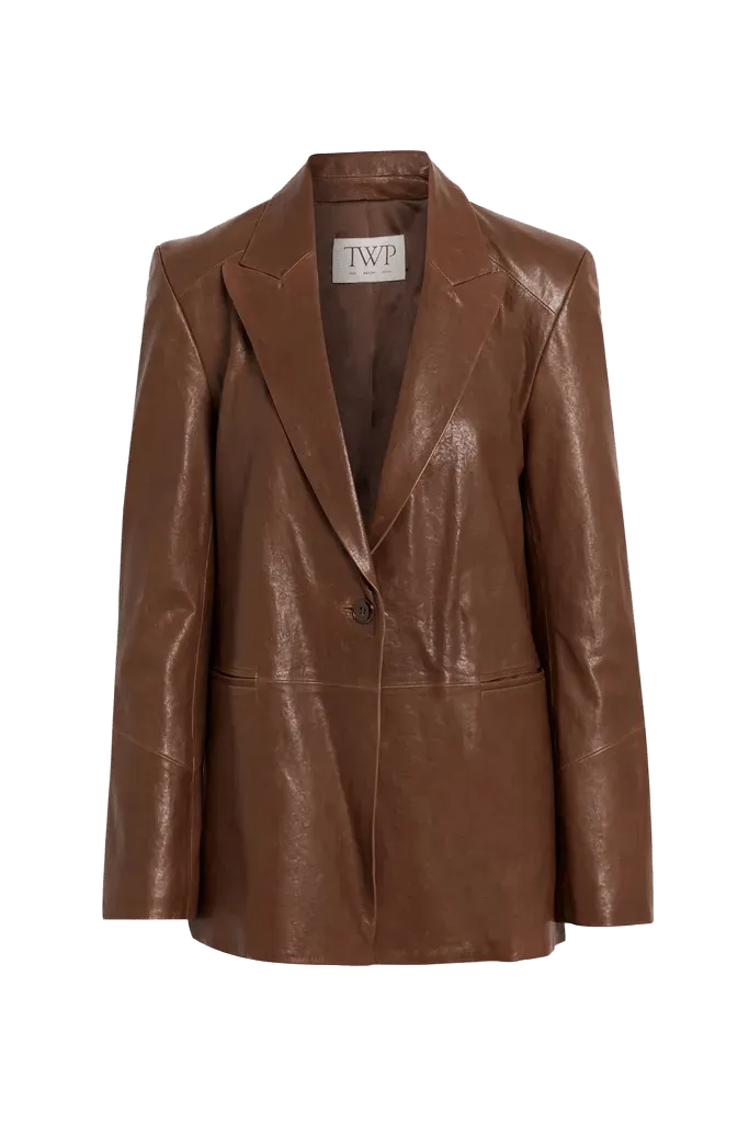 TWP James Lambskin Leather Blazer