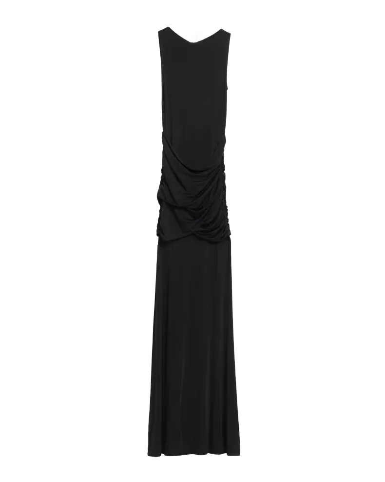 Sleeveless Draped Jersey Trumpet Gown