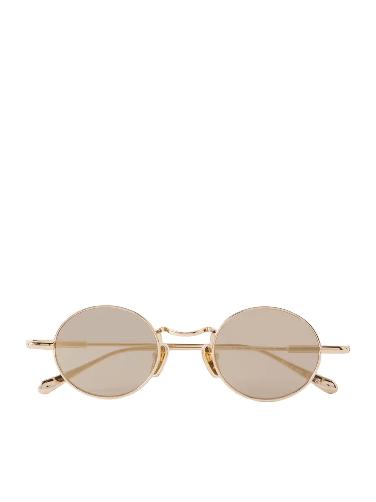 Round-frame gold-tone metal sunglasses - gold - One Size