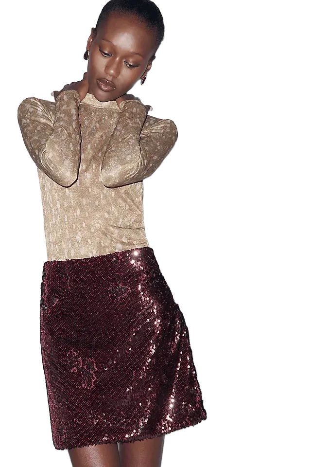 Bishop + Young Sequined Mini Skirt