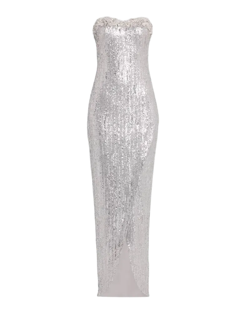 Strapless Sequined Column Gown