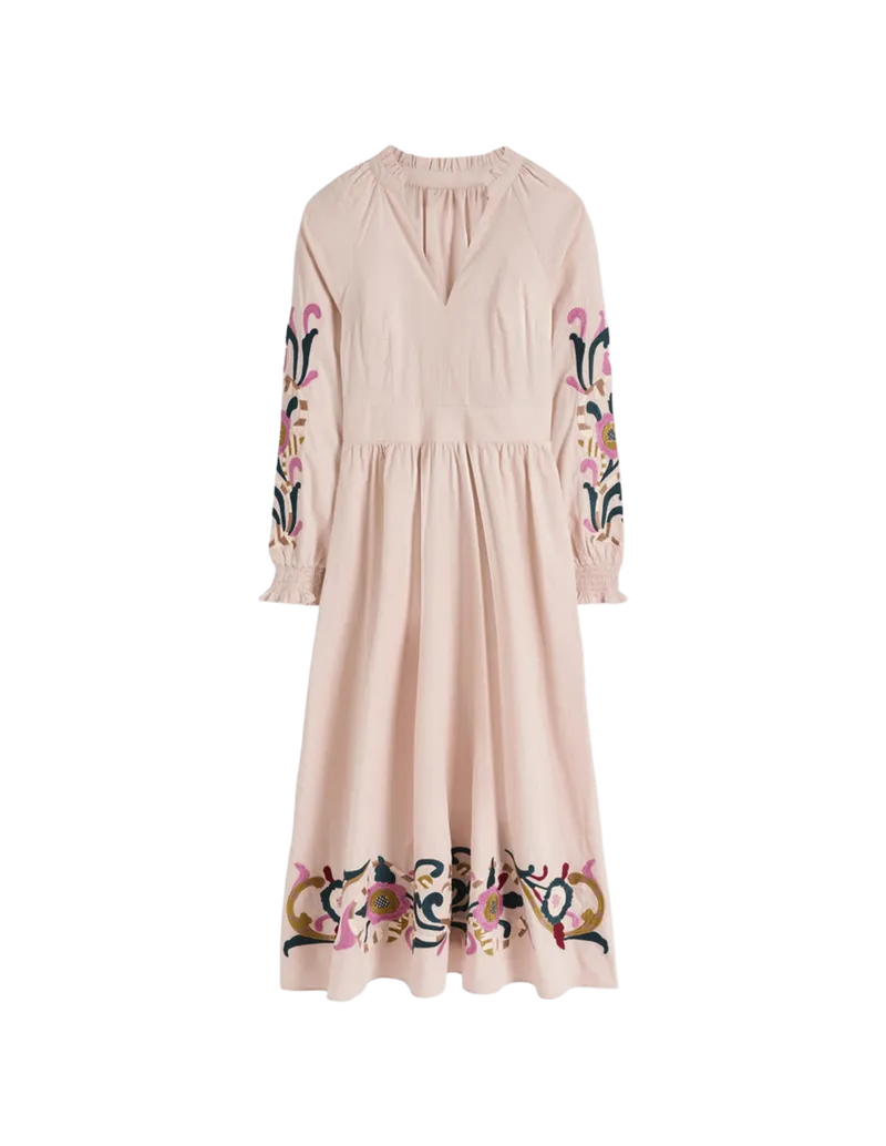 Smocked Cord Midi Dress