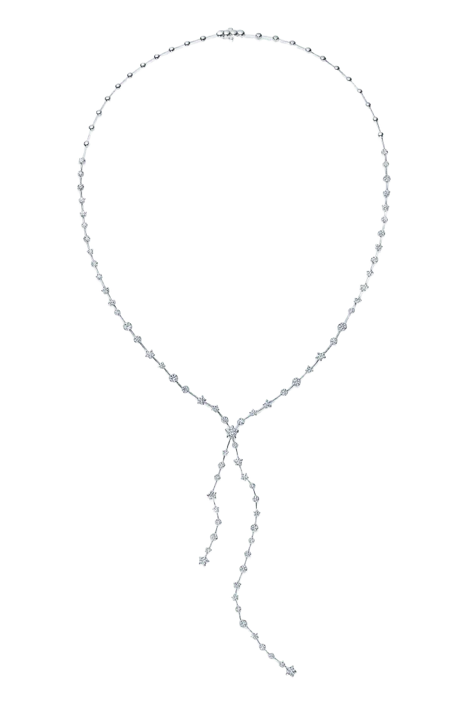 18k Gold Diamond Star Lariat Necklace
