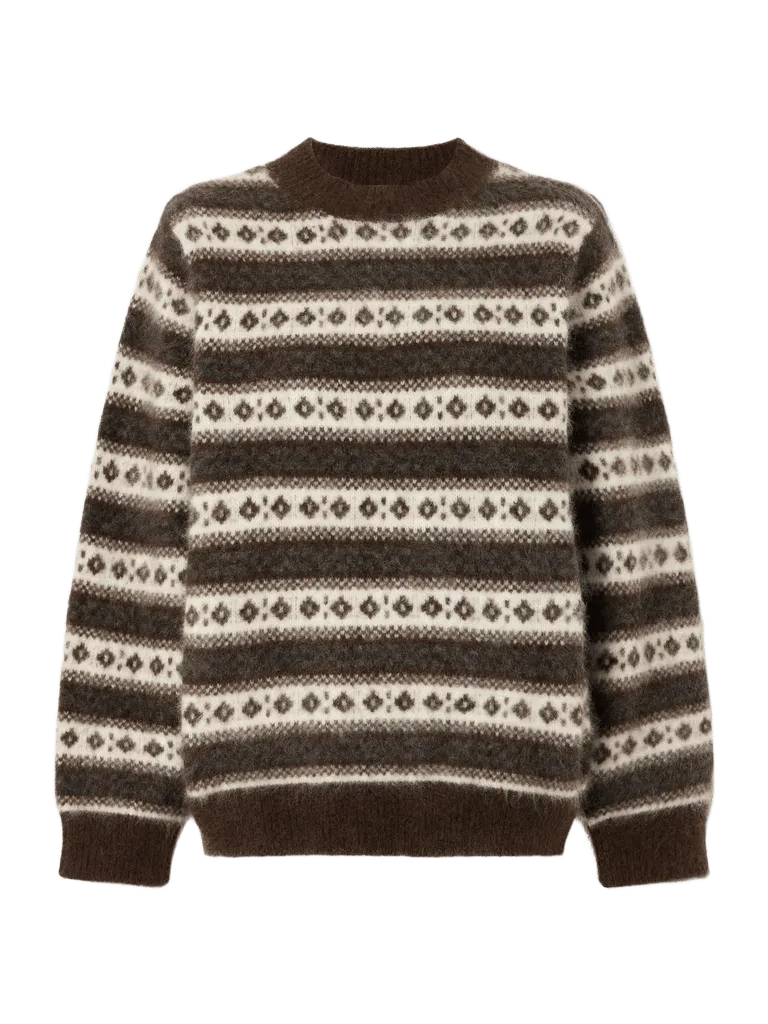 Myles striped intarsia-knit wool sweater
