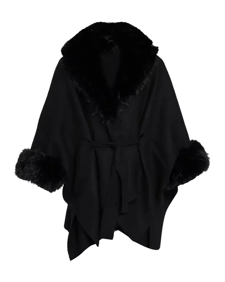 Joanne Faux-Fur Trim Wool Sweater Coat