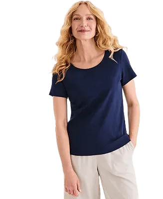 style co womens cotton short sleeve scoop neck top pxs 4x created for macys