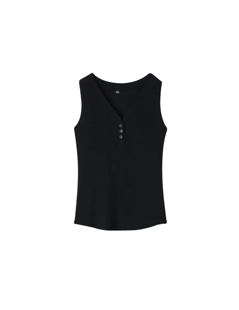 The Softest Ribbed Henley Tank