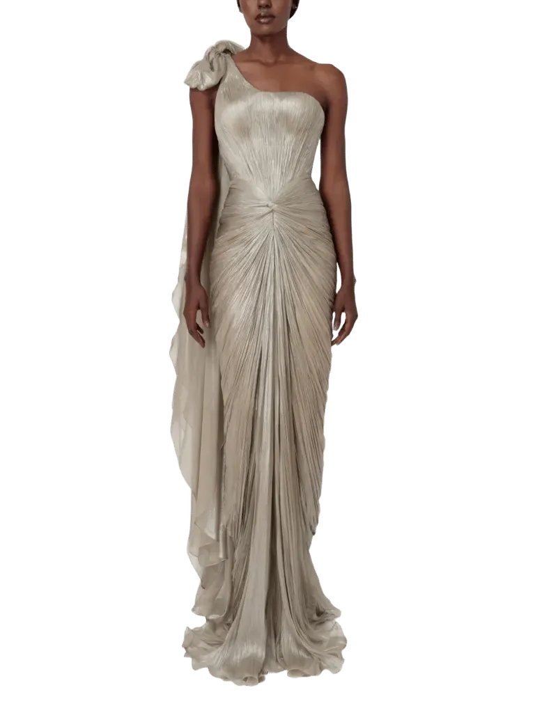 Lissa one-shoulder bow maxi dress
