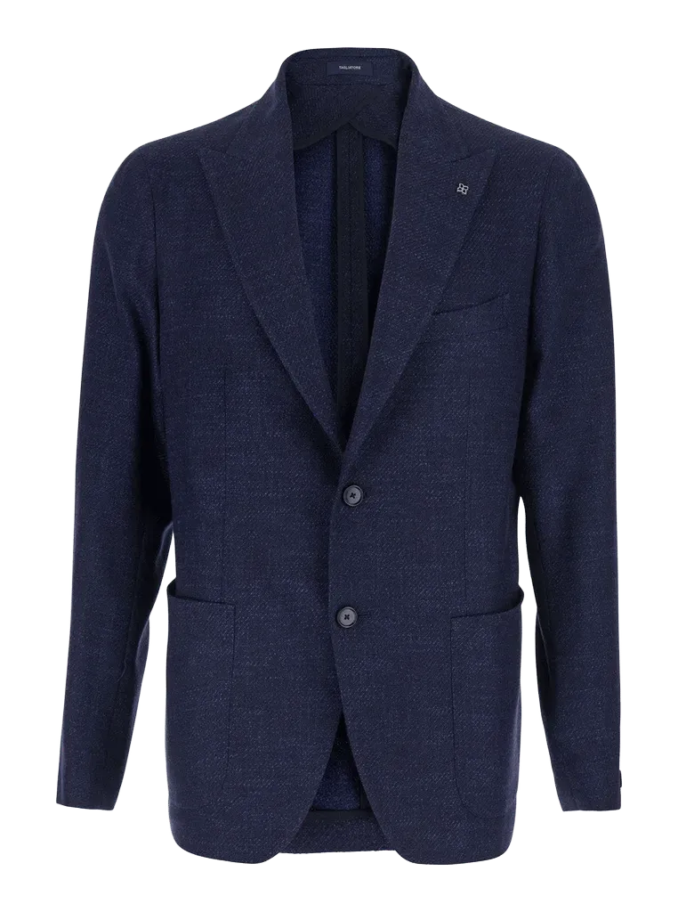 Tagliatore Wool Single-Breasted Blazer — Navy