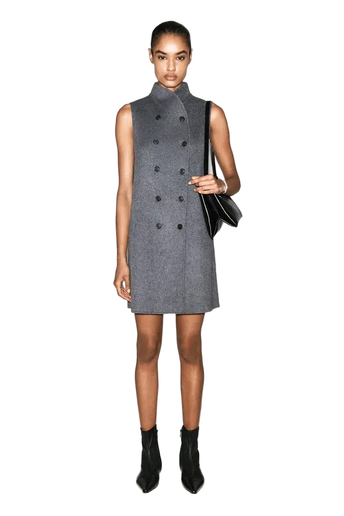 DOUBLE-FACED WOOL-BLEND MINI DRESS