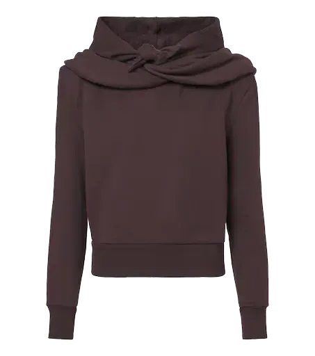 Draped cotton jersey hoodie