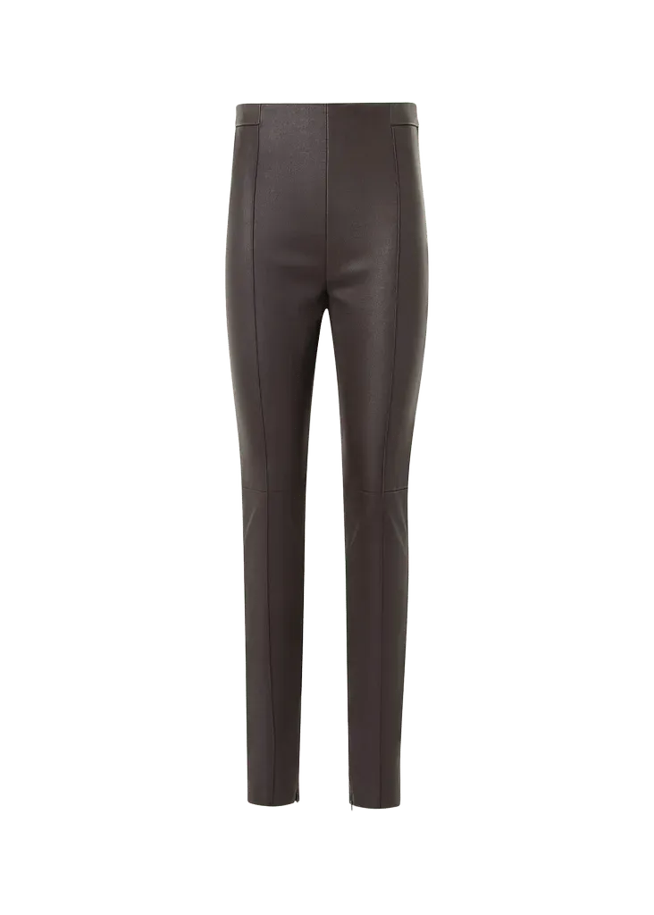 Akris Flame Leather Skinny-Leg Ankle Pants