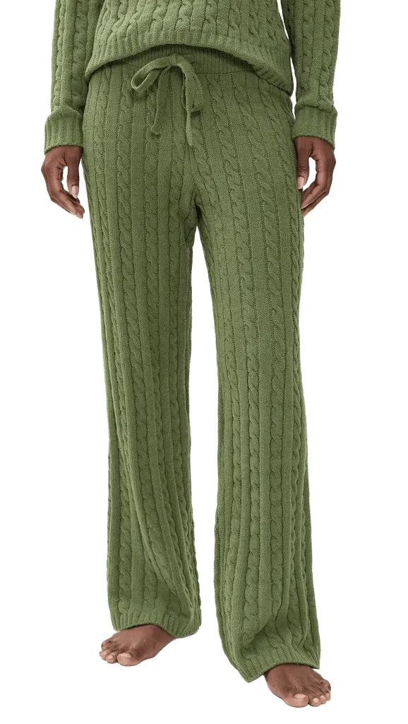 Cozy Chenille Cable Knit Pajama Pants