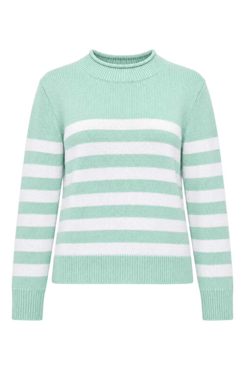 Cabbage Roll Neck Stripe Sweater