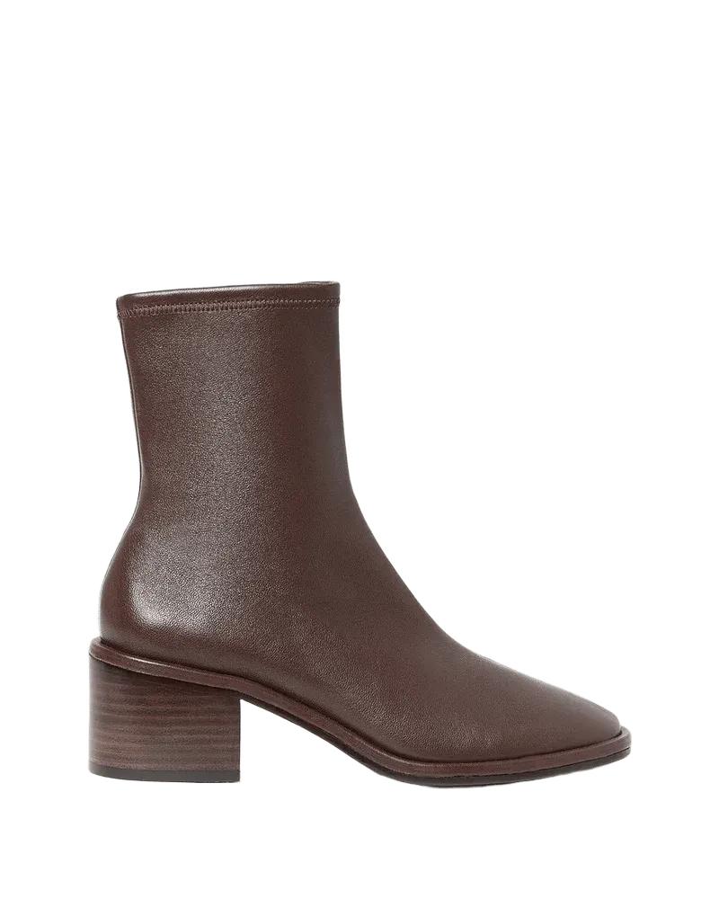 Roxy Espresso Leather Ankle Bootie