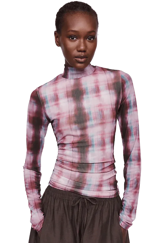 rag & bone Yana Mesh Turtleneck Top
