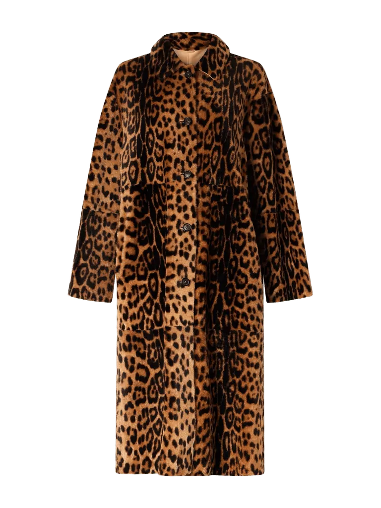 Davelle leopard-print shearling coat