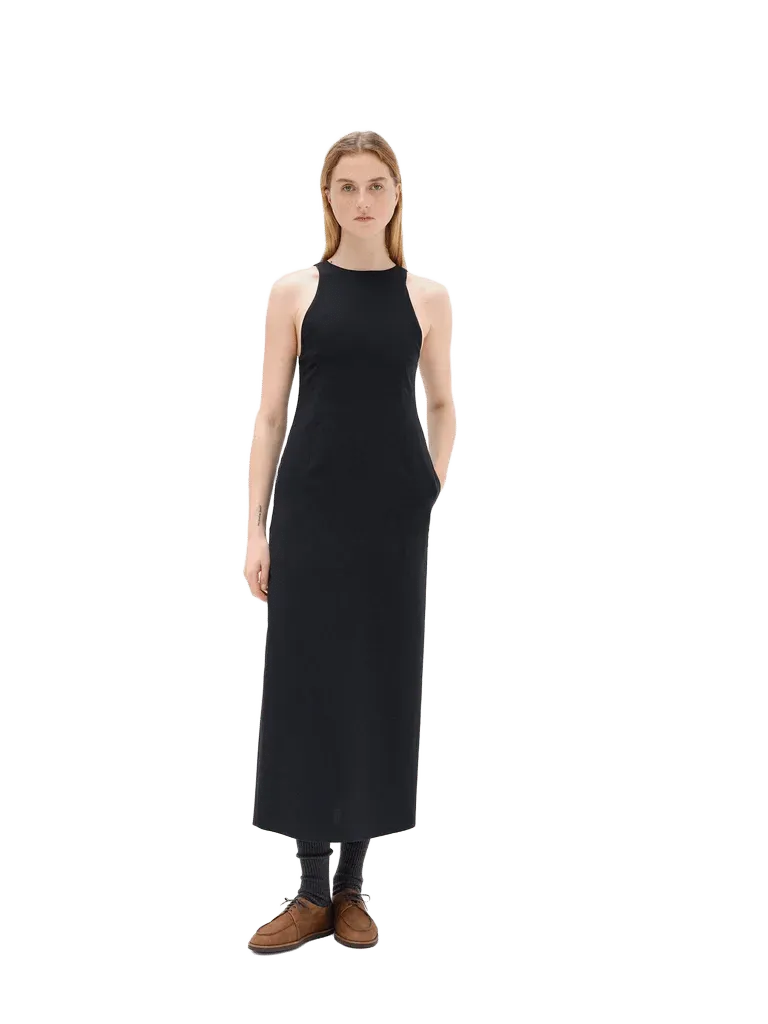 TENSE WOOL DOUBLE CLOTH SLEEVELESS DRESS