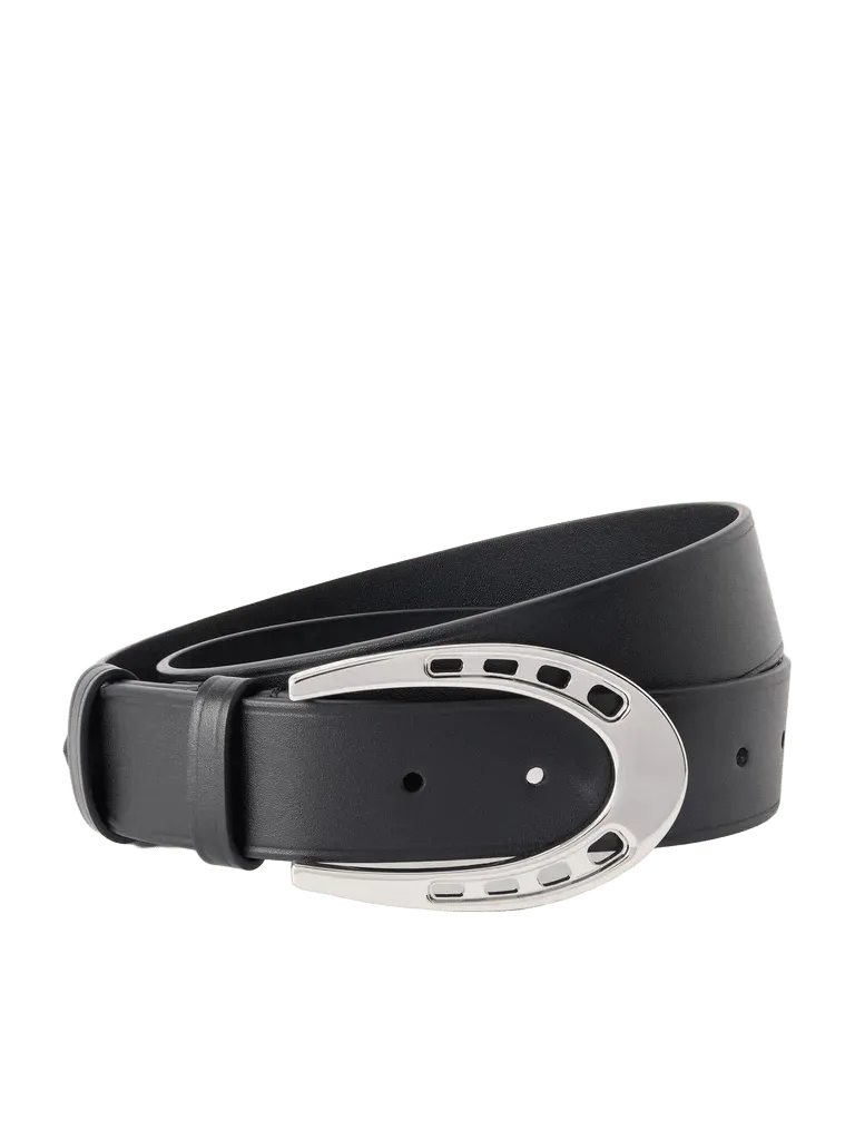 Horseshoe leather belt