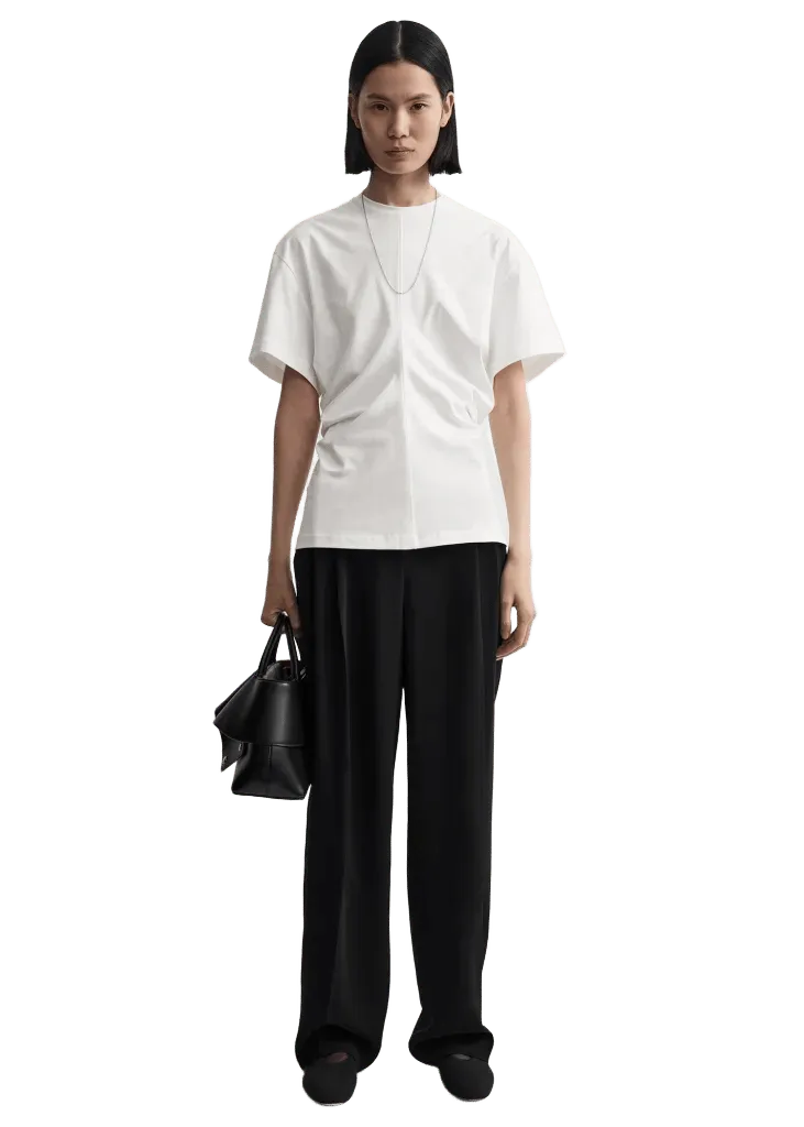 Slouch waist jersey top white
