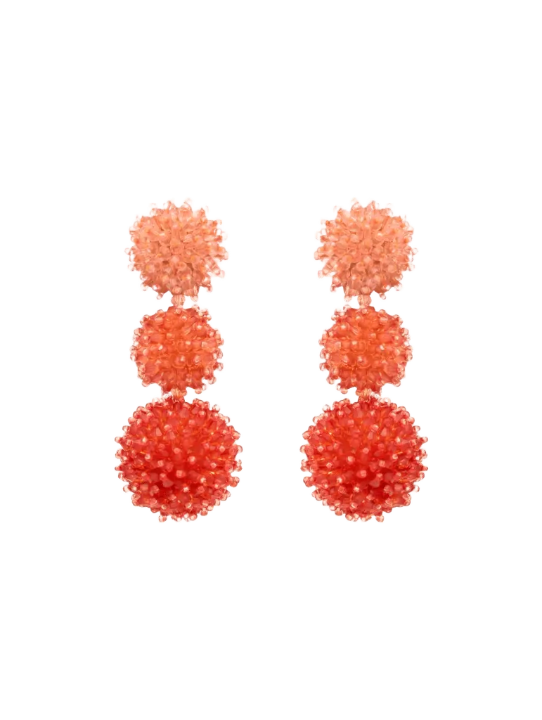 Ombré Pompom Drop Clip-On Earrings