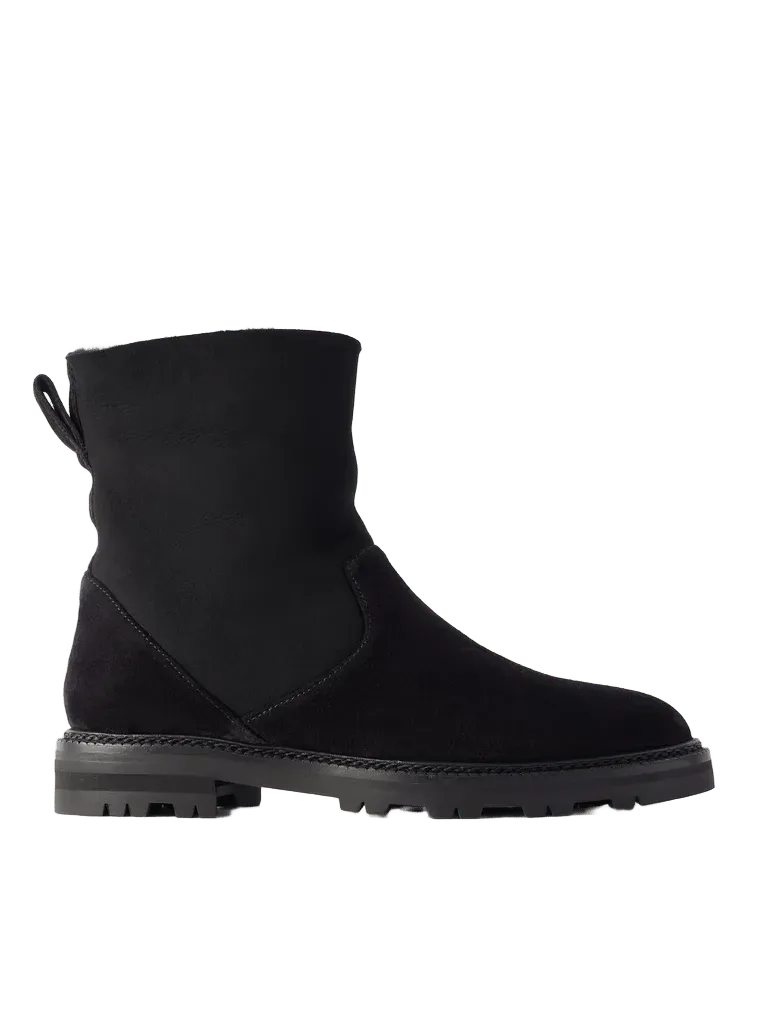Tomosa 10 shearling-trimmed suede ankle boots