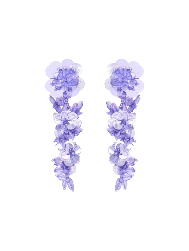 Sequin Flower Clip-On Earrings